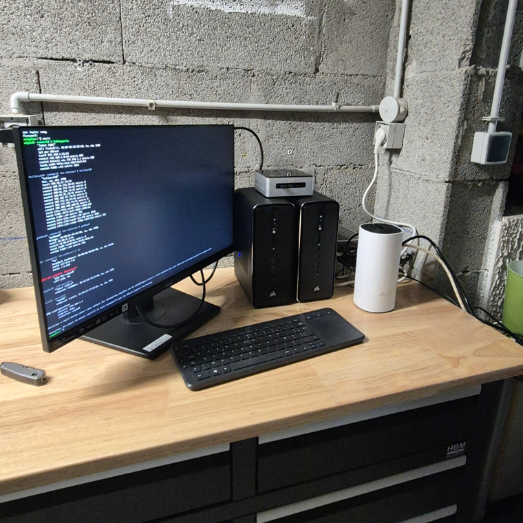 Setup of the Strix Halos in the basement