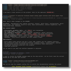 Screenshot of mok multi-agent flow
