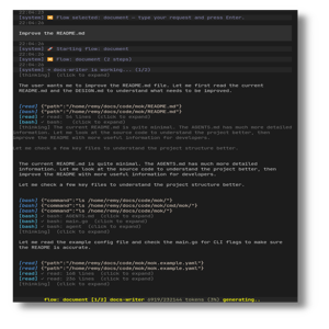 Screenshot of mok terminal interface